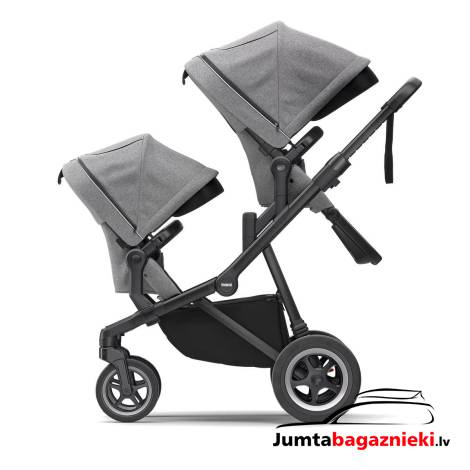 Sleek Sibling Seat Grey Melange on Black